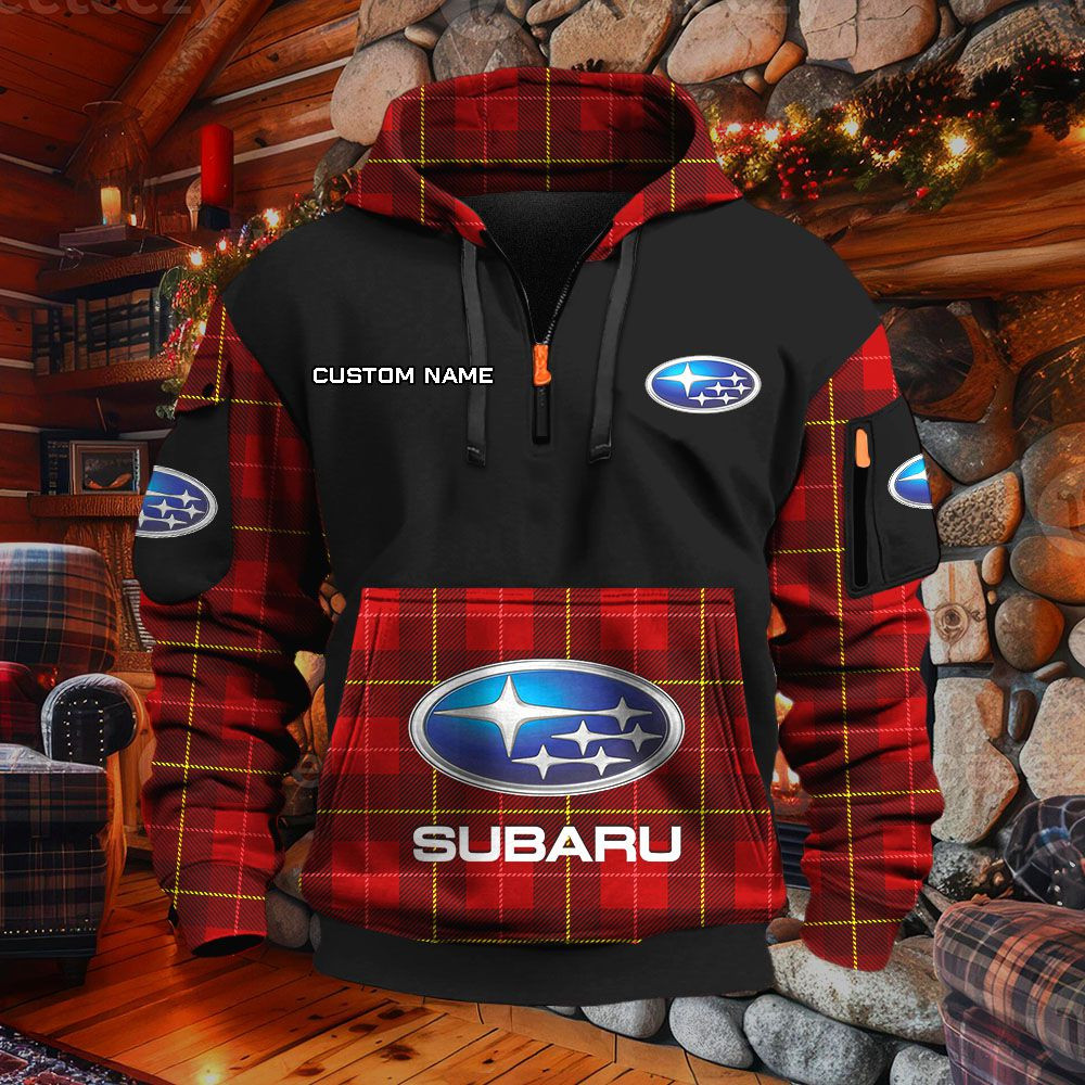 Sweat à capuche à demi-zip Subaru – Image 4