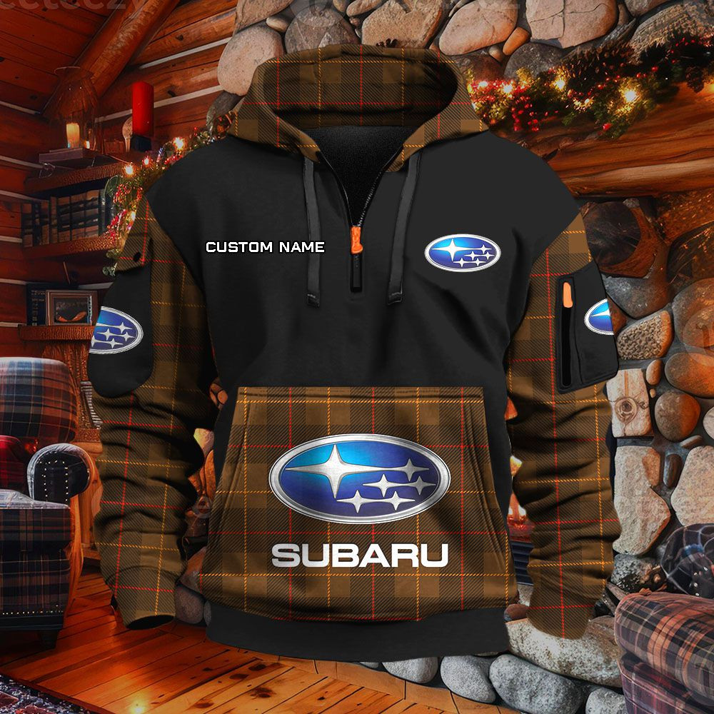 Sweat à capuche à demi-zip Subaru – Image 5