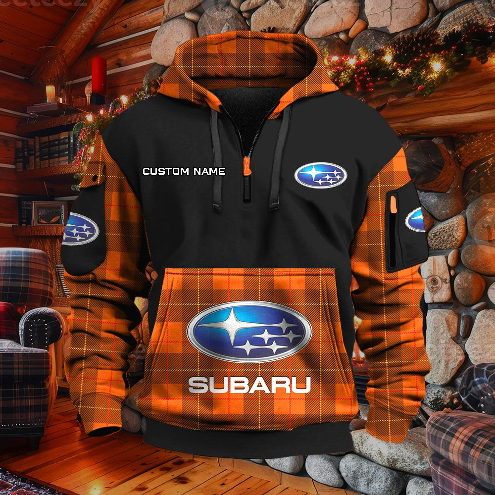 Sweat à capuche à demi-zip Subaru – Image 8