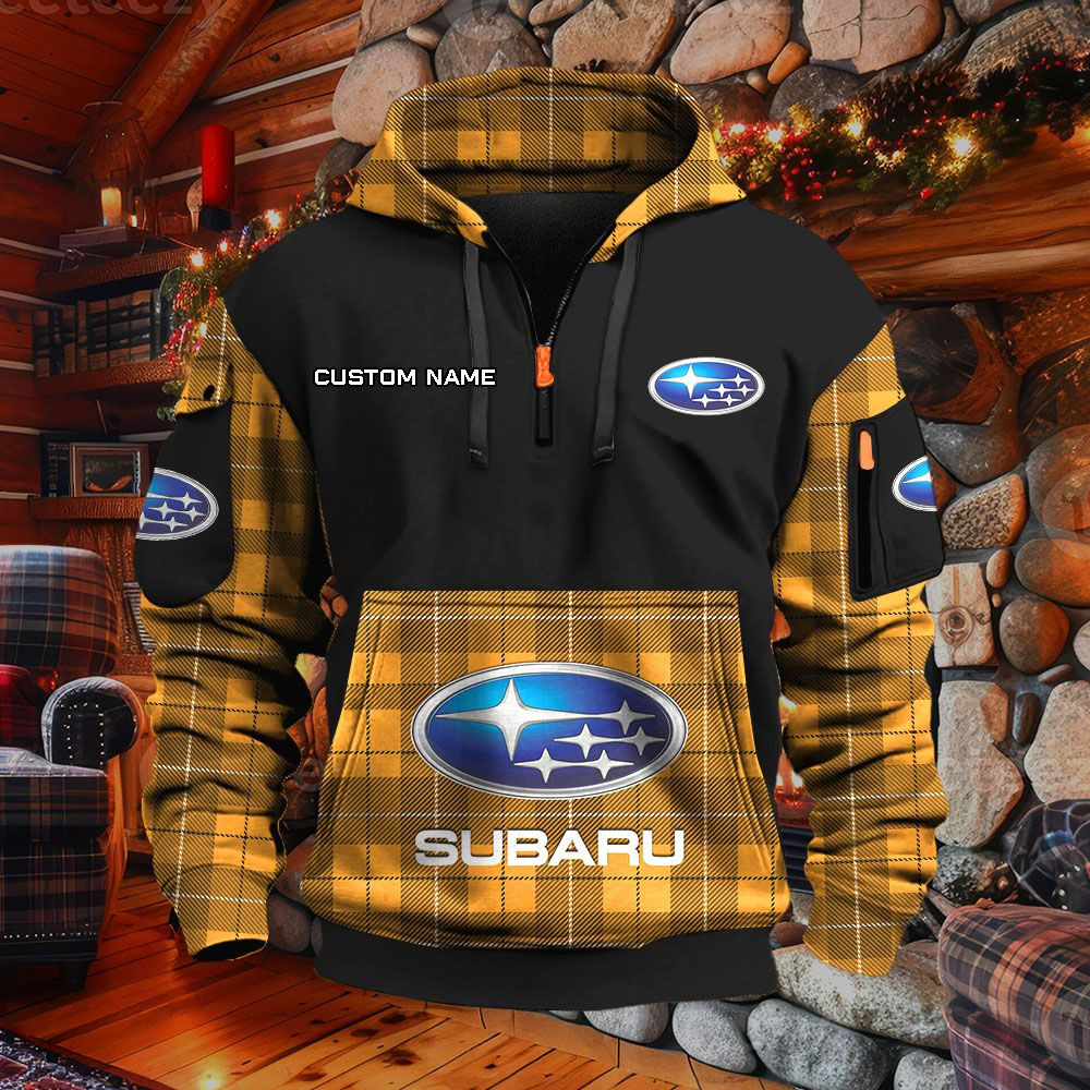 Sweat à capuche à demi-zip Subaru – Image 9