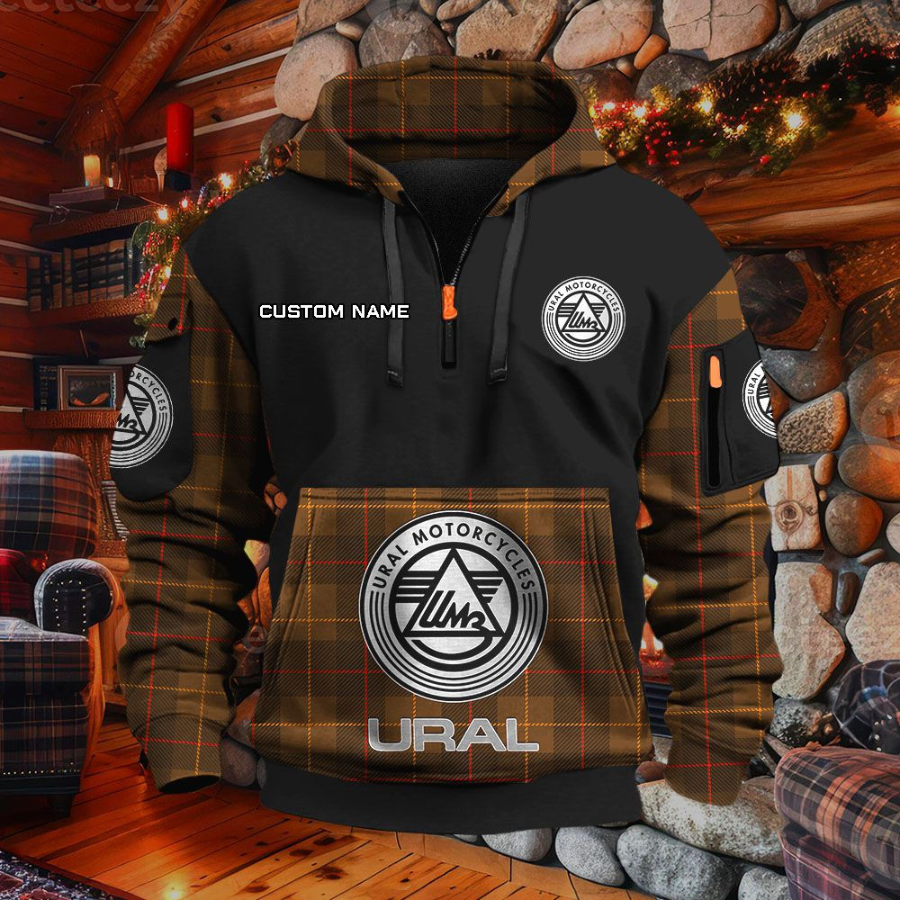 Sweat à capuche à demi-zip Ural Motorcycles – Image 4