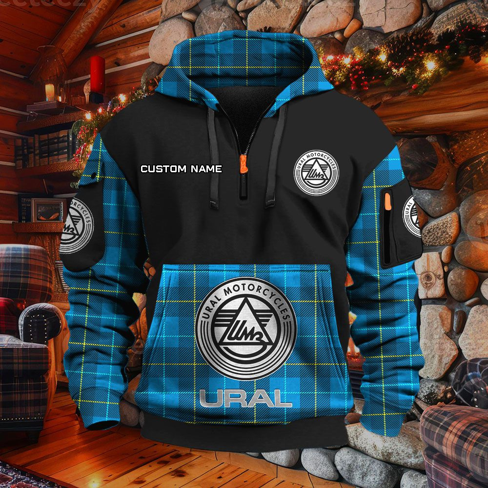 Sweat à capuche à demi-zip Ural Motorcycles – Image 7