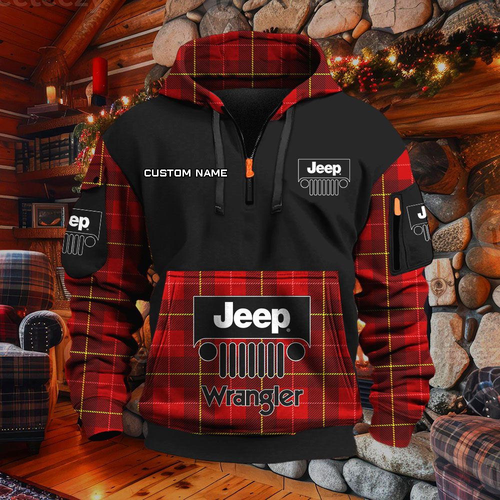 Sweat à capuche à demi-zip Jeep Wrangler – Image 3