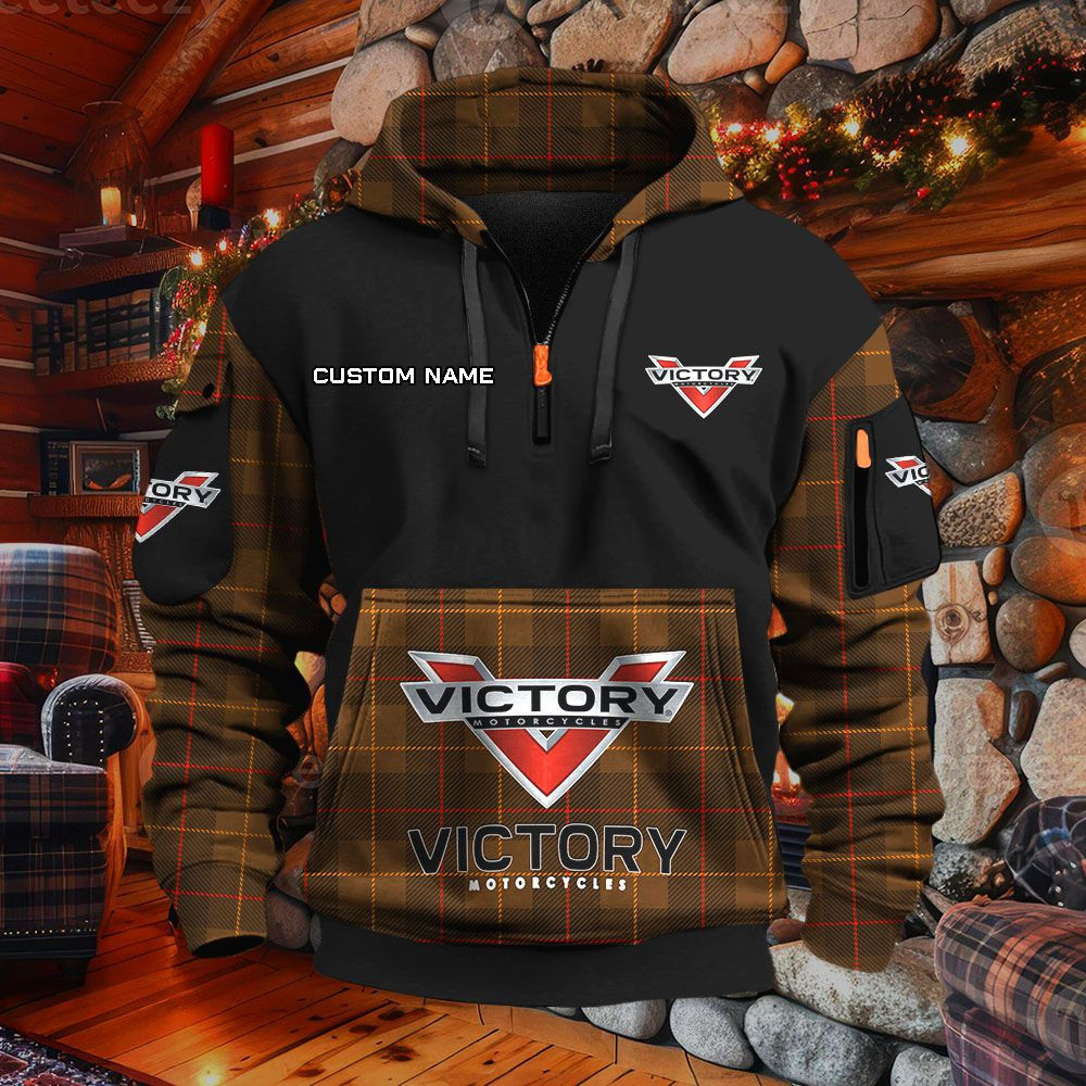 Sweat à capuche à demi-zip Victory Motorcycles – Image 4