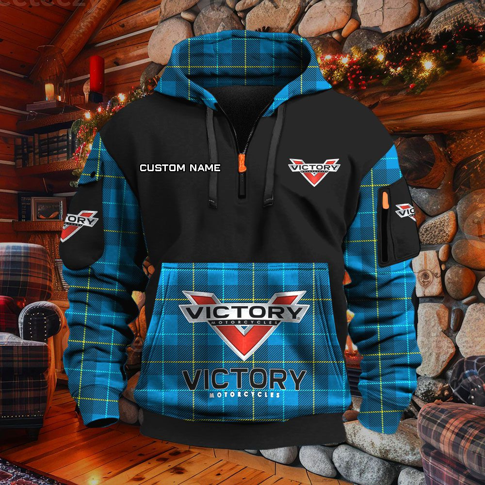 Sweat à capuche à demi-zip Victory Motorcycles – Image 7