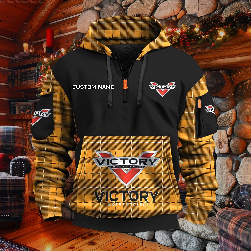 Sweat à capuche à demi-zip Victory Motorcycles – Image 9