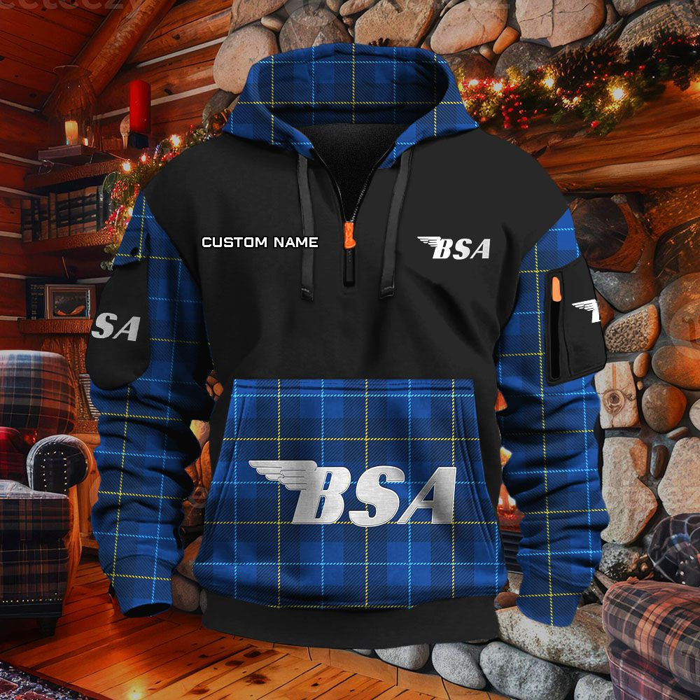 Sweat à capuche à demi-zip BSA Motorcycles – Image 6
