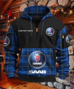 Sweat à capuche à demi-zip Saab Automobile