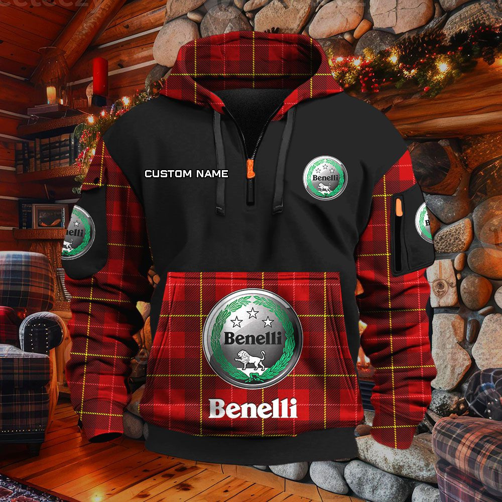 Sweat à capuche à demi-zip Benelli Motorcycles – Image 3