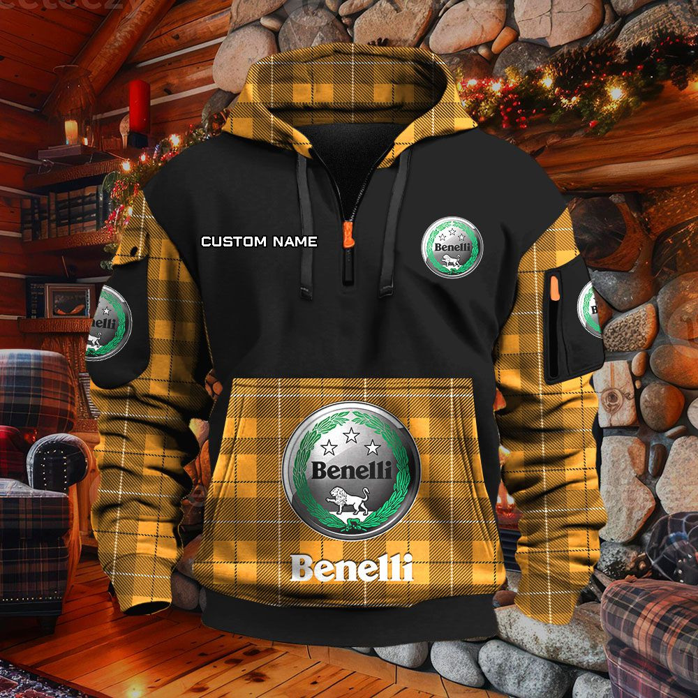 Sweat à capuche à demi-zip Benelli Motorcycles – Image 9