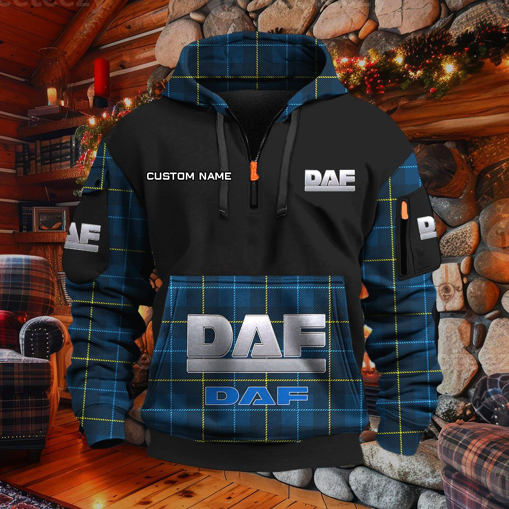 Sweat à capuche à demi-zip DAF Trucks – Image 3