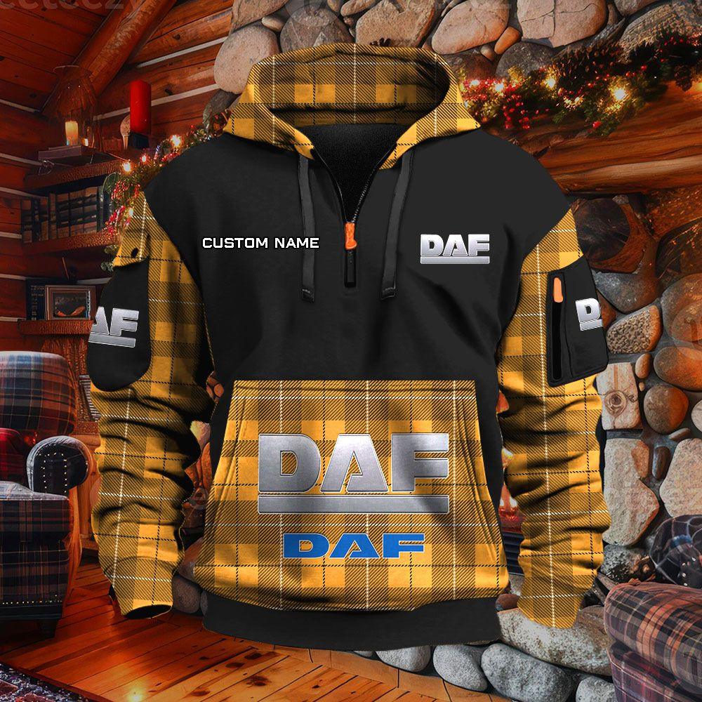 Sweat à capuche à demi-zip DAF Trucks – Image 9