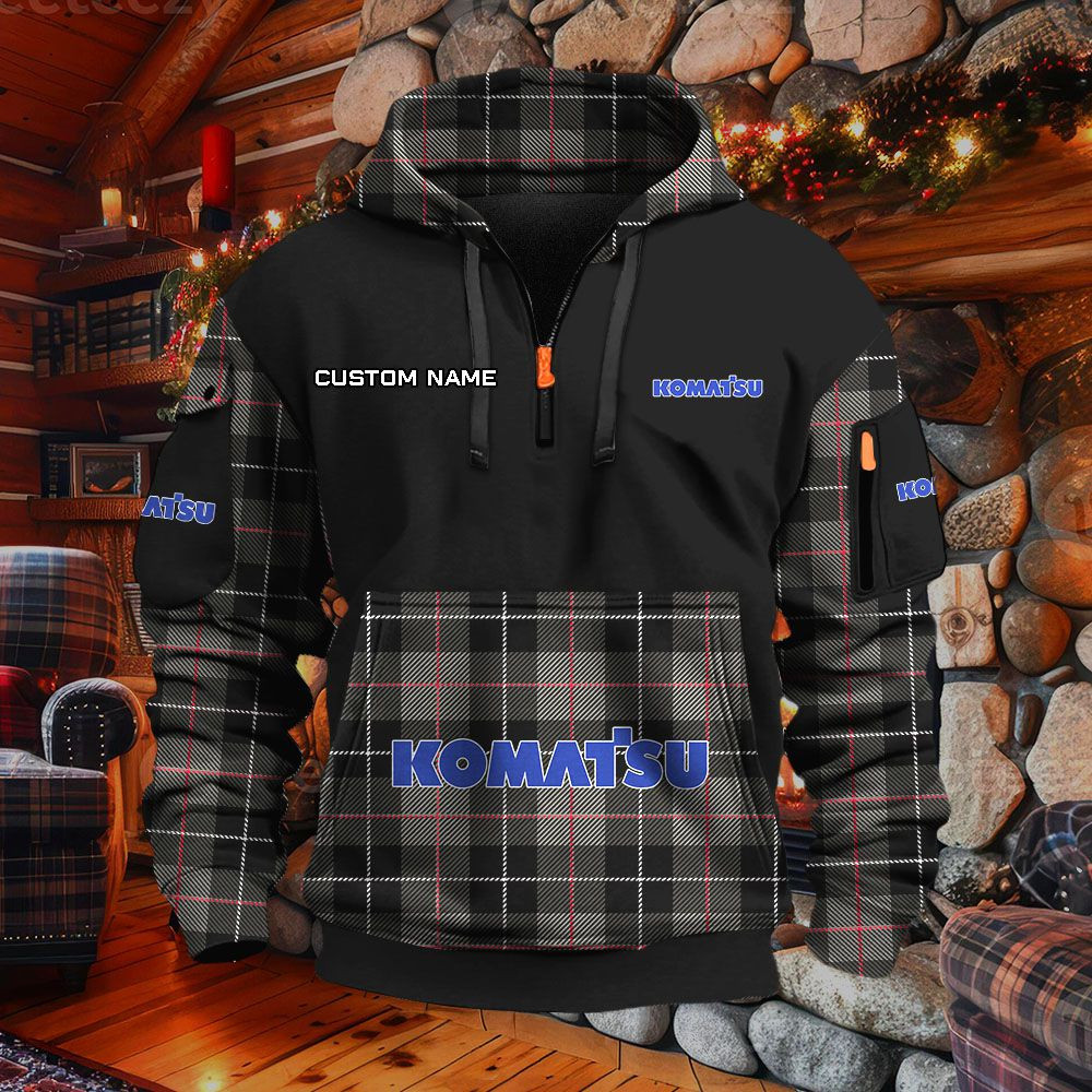 Sweat à capuche à demi-zip Komatsu – Image 2