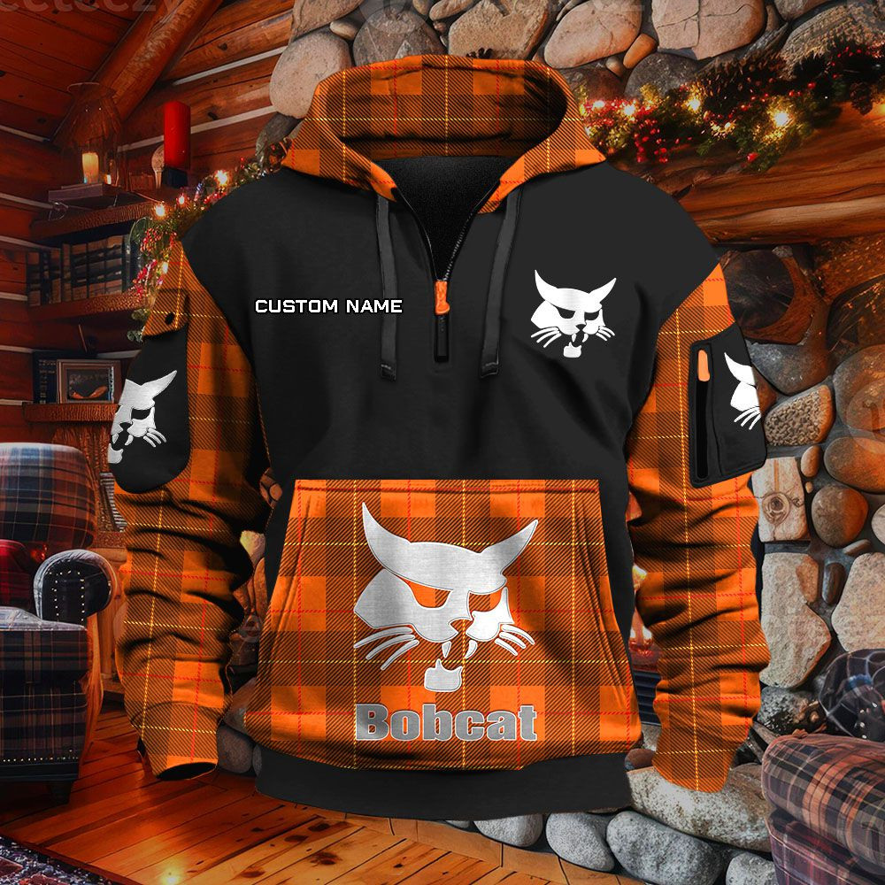 Sweat à capuche à demi-zip Bobcat