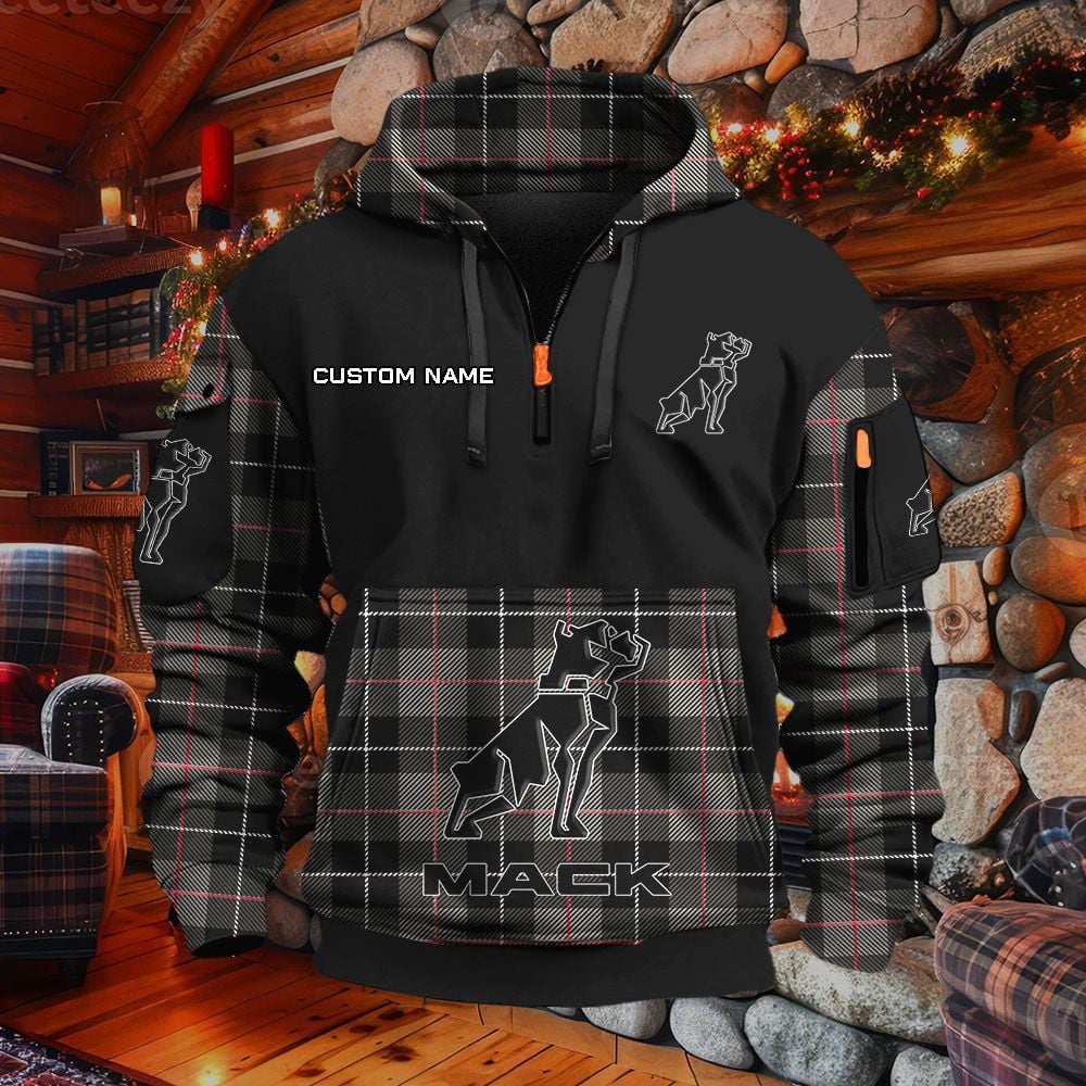 Sweat à capuche à demi-zip Mack