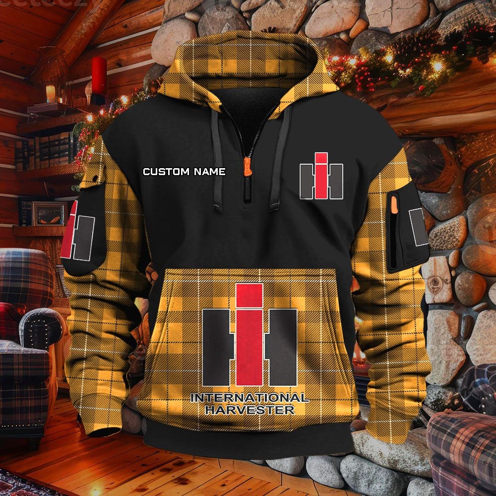 Sweat à capuche à demi-zip International Harvester – Image 9