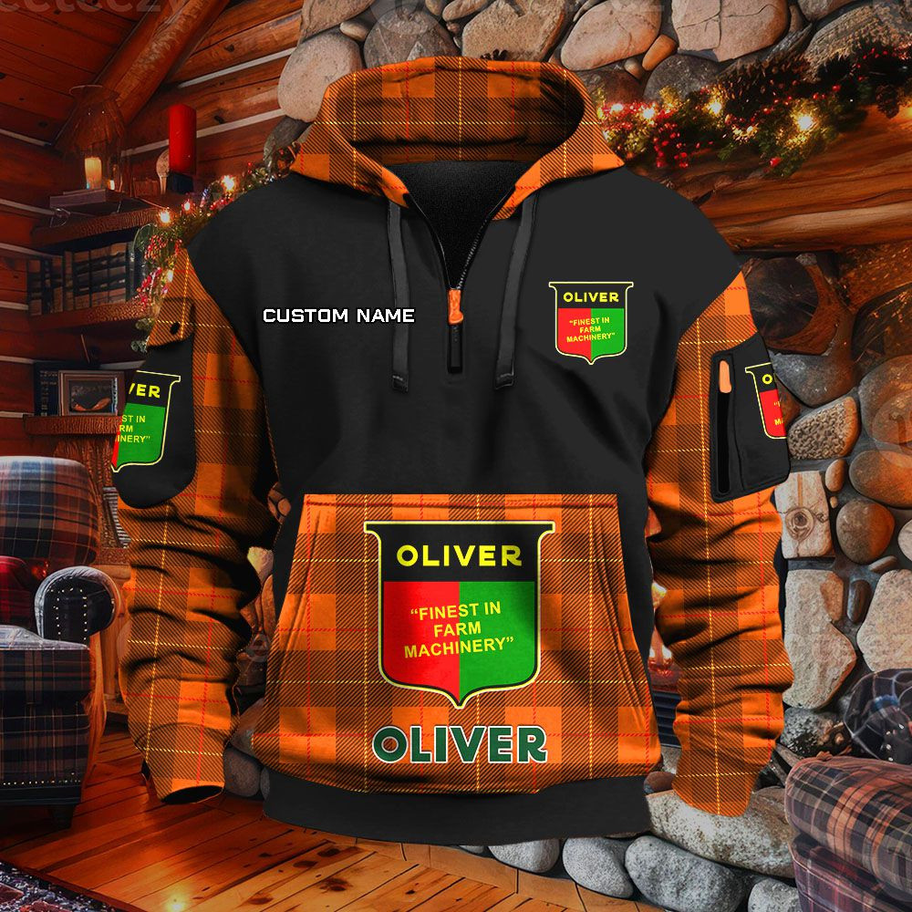 Sweat à capuche à demi-zip Oliver Tractor – Image 8