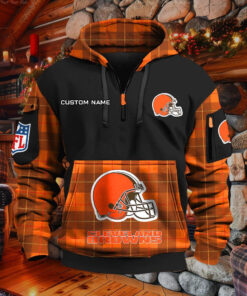 Sweat à capuche à demi-zip Cleveland Browns