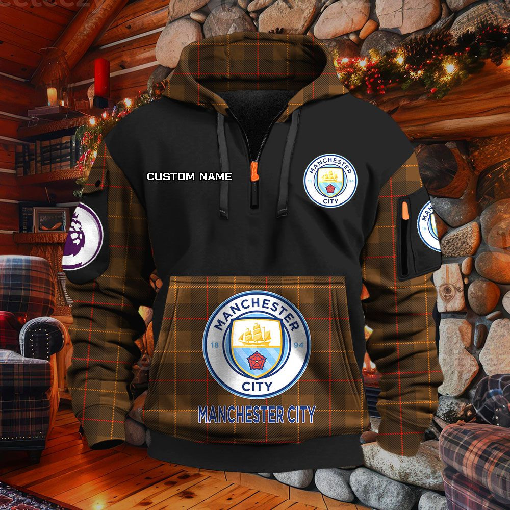 Sweat à capuche à demi-zip Manchester City – Image 5
