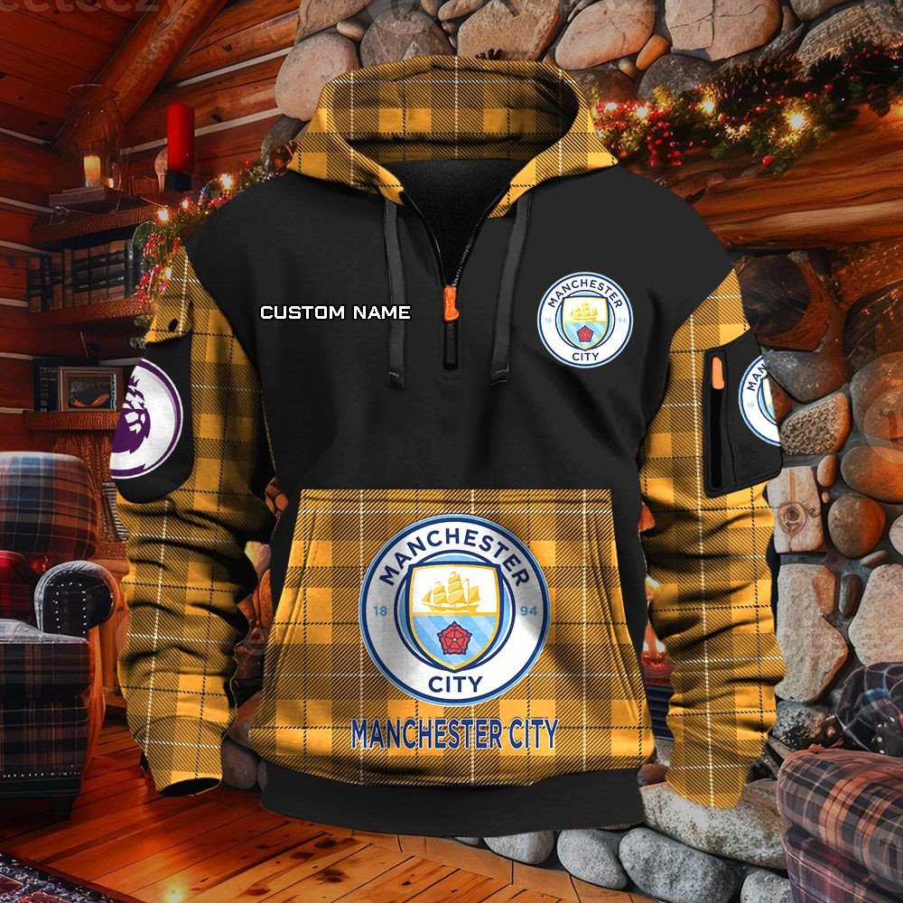 Sweat à capuche à demi-zip Manchester City – Image 9