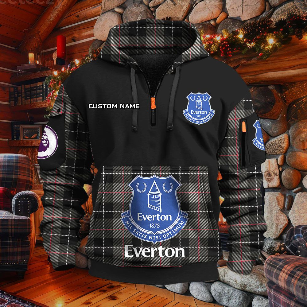 Sweat à capuche à demi-zip Everton – Image 2