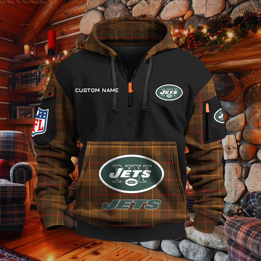 Sweat à capuche à demi-zip New York Jets – Image 5