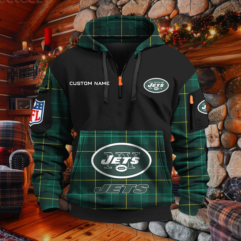 Sweat à capuche à demi-zip New York Jets