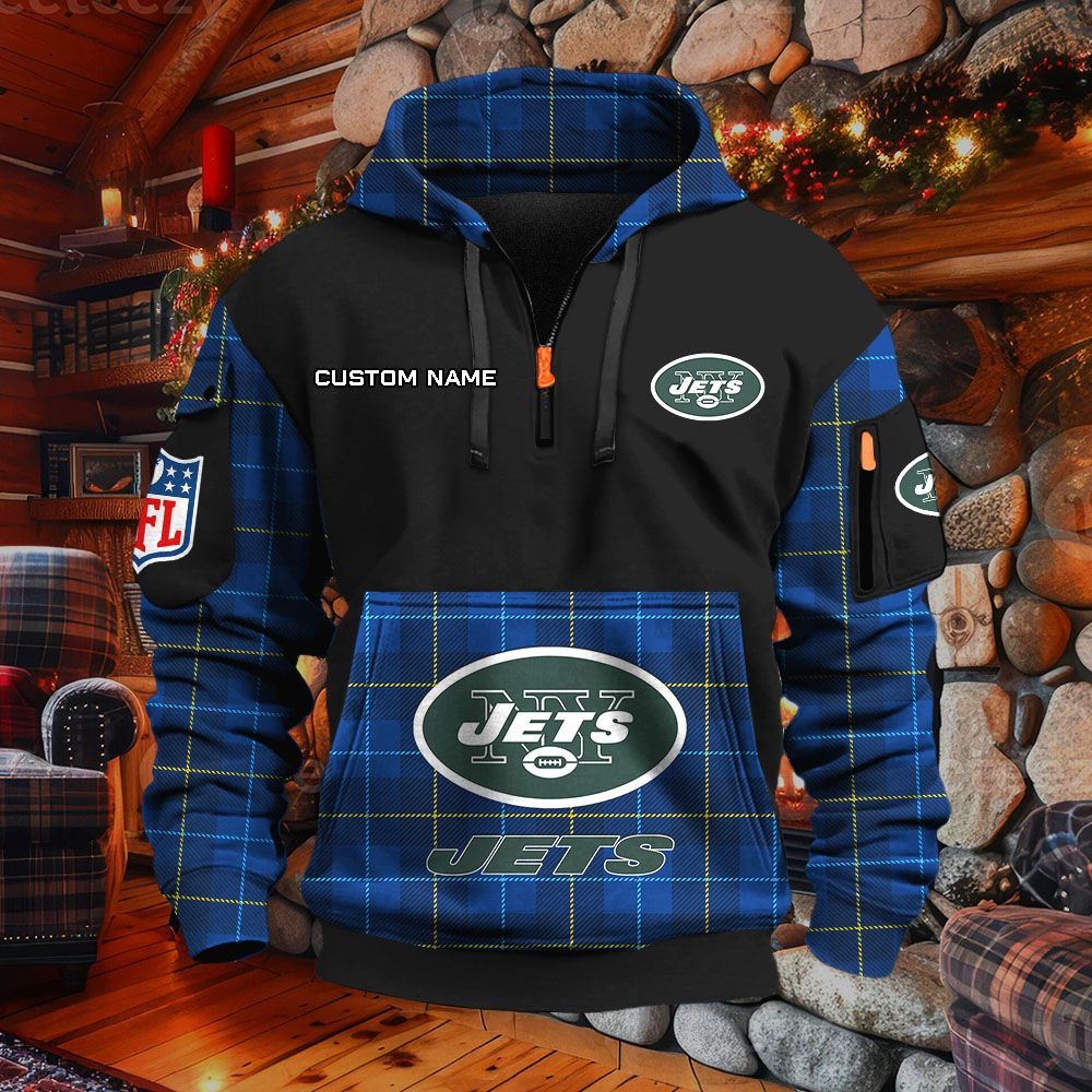 Sweat à capuche à demi-zip New York Jets – Image 6