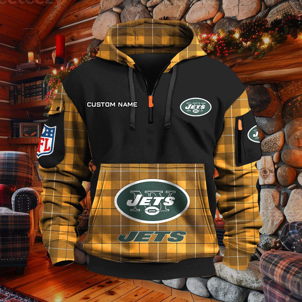 Sweat à capuche à demi-zip New York Jets – Image 9