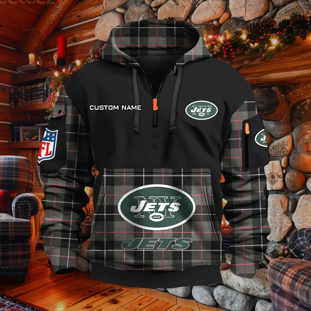 Sweat à capuche à demi-zip New York Jets – Image 2