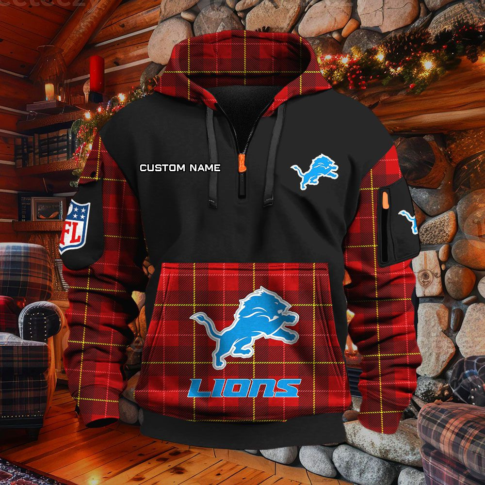 Sweat à capuche à demi-zip Detroit Lions – Image 4