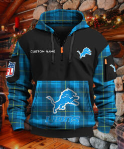 Sweat à capuche à demi-zip Detroit Lions