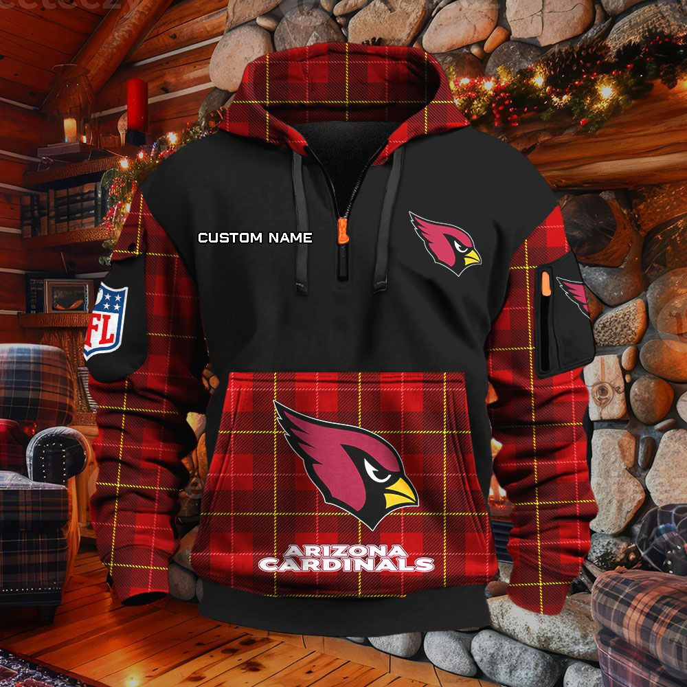 Sweat à capuche à demi-zip Arizona Cardinals