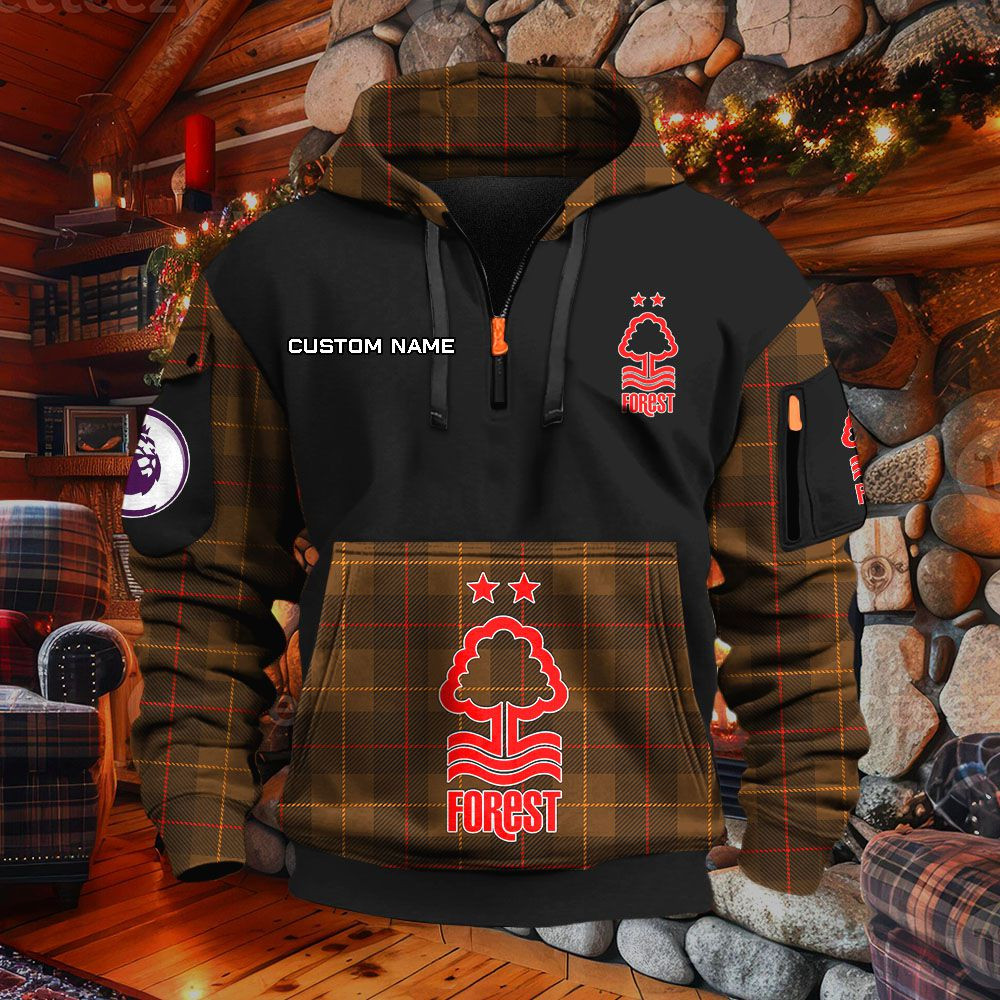 Sweat à capuche à demi-zip Nottingham Forest – Image 4