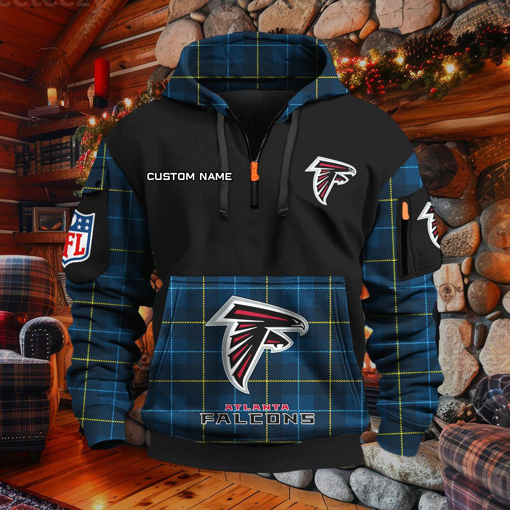 Sweat à capuche à demi-zip Atlanta Falcons – Image 3