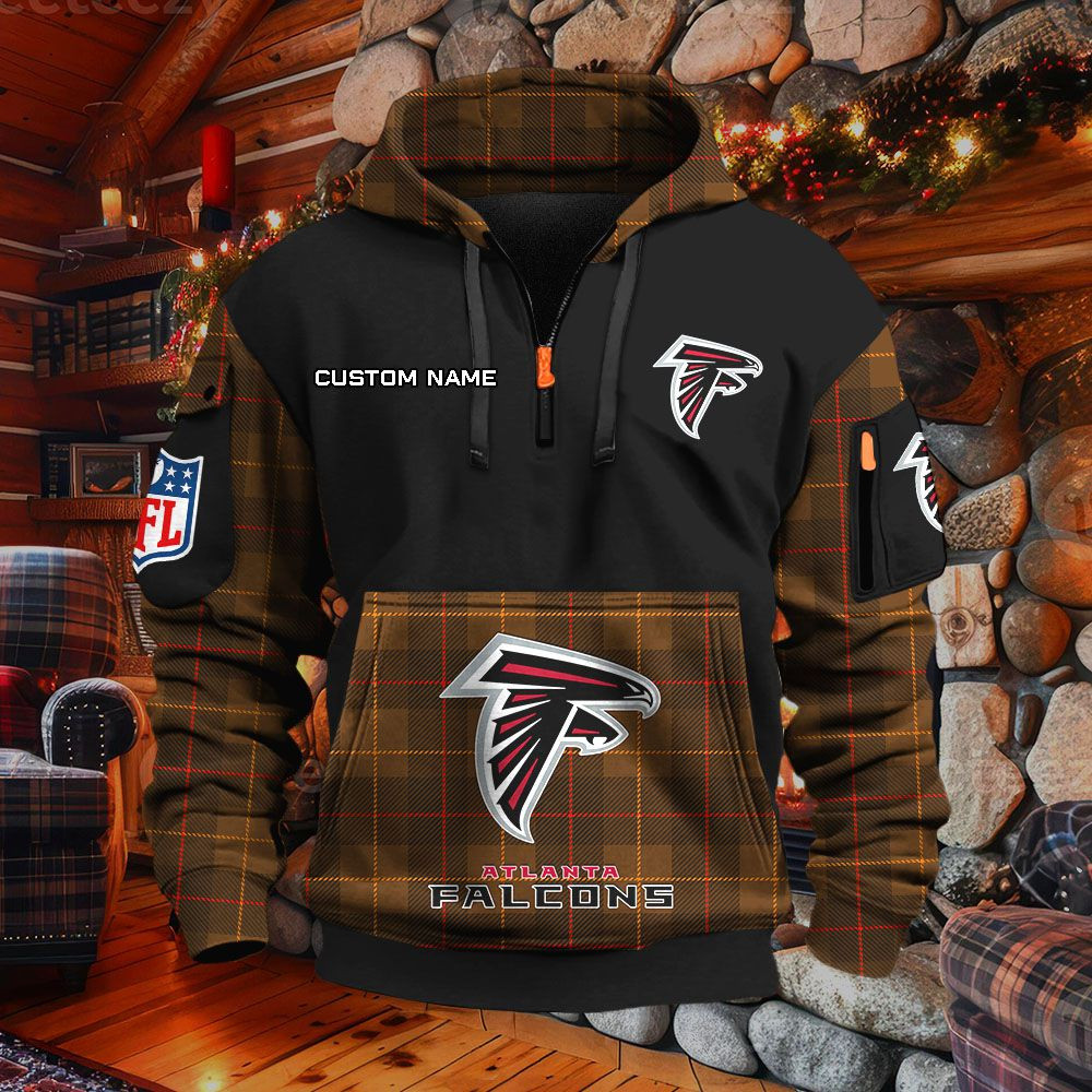 Sweat à capuche à demi-zip Atlanta Falcons – Image 4