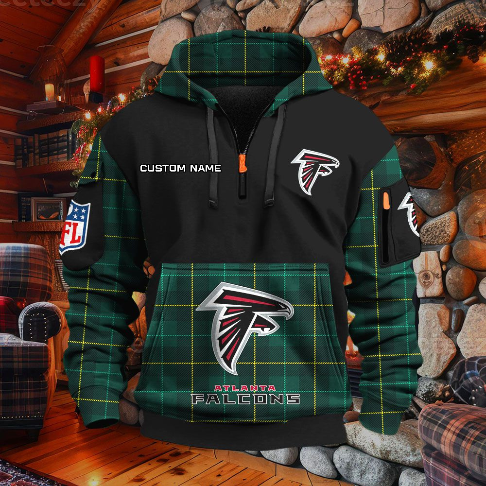 Sweat à capuche à demi-zip Atlanta Falcons – Image 5