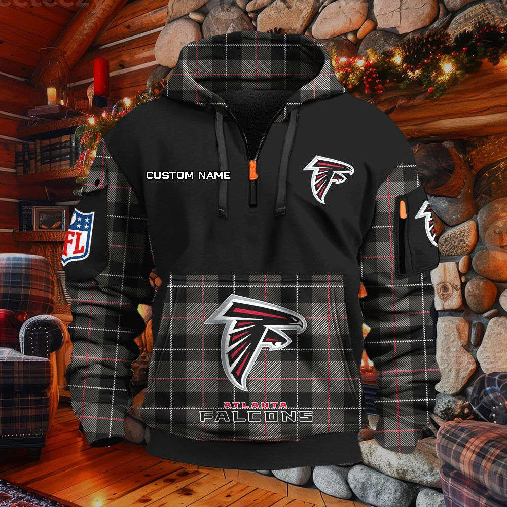 Sweat à capuche à demi-zip Atlanta Falcons – Image 2