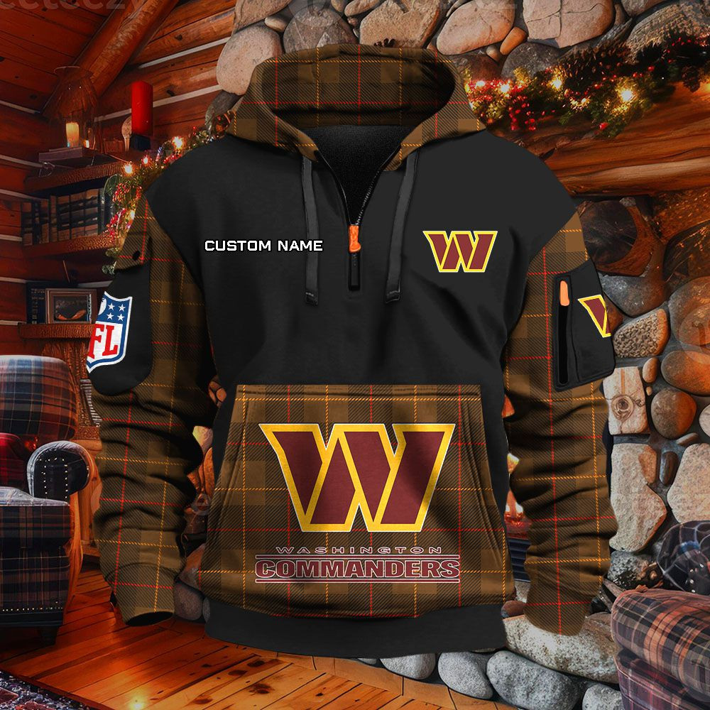 Sweat à capuche à demi-zip Washington Commanders – Image 4