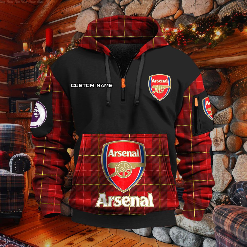 Sweat à capuche à demi-zip Arsenal