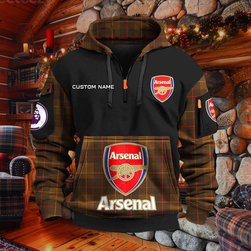 Sweat à capuche à demi-zip Arsenal – Image 4