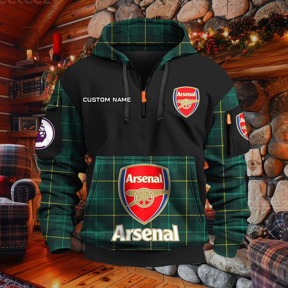 Sweat à capuche à demi-zip Arsenal – Image 5