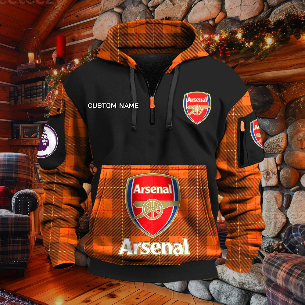 Sweat à capuche à demi-zip Arsenal – Image 8