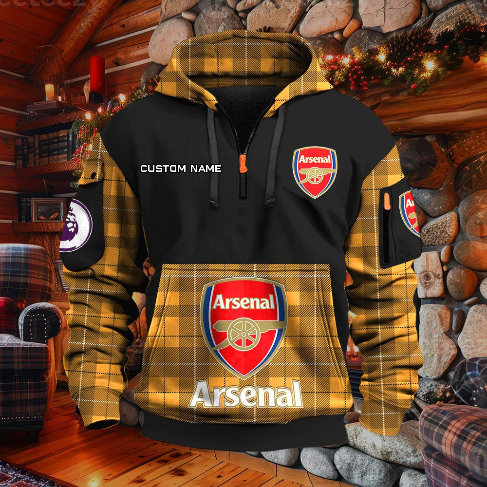 Sweat à capuche à demi-zip Arsenal – Image 9