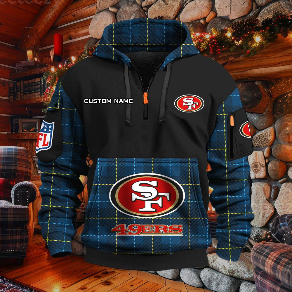 Sweat à capuche à demi-zip San Francisco 49ers – Image 3