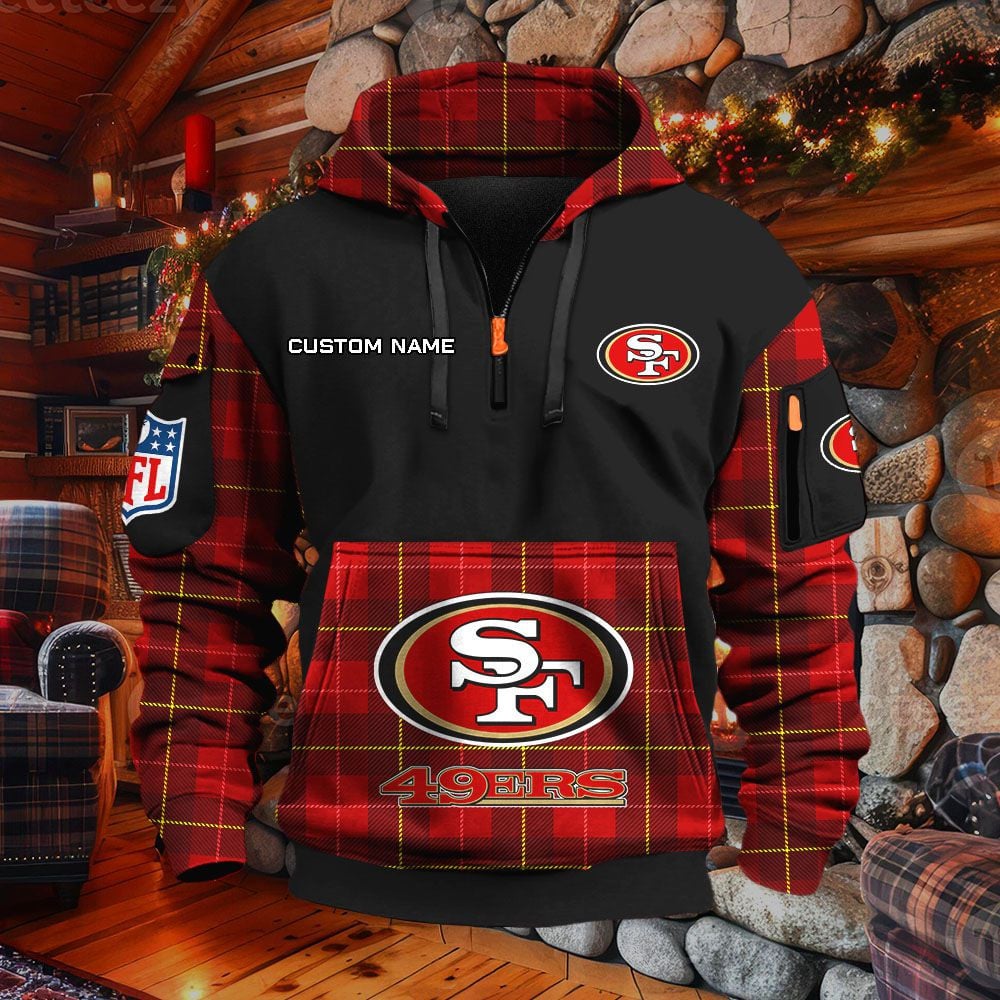 Sweat à capuche à demi-zip San Francisco 49ers