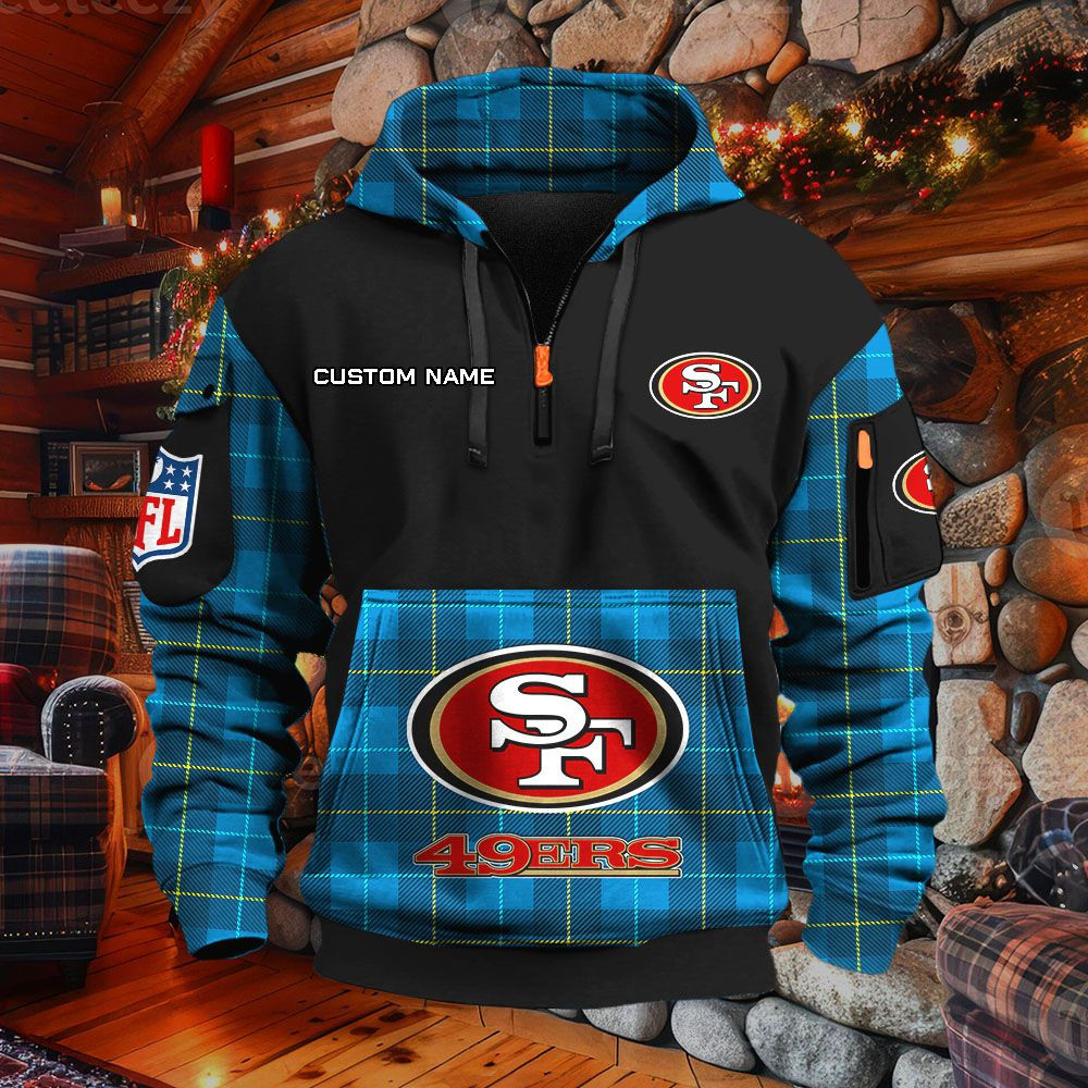 Sweat à capuche à demi-zip San Francisco 49ers – Image 7