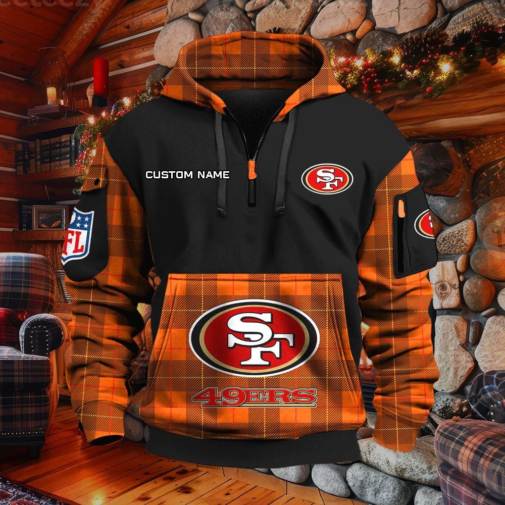 Sweat à capuche à demi-zip San Francisco 49ers – Image 8