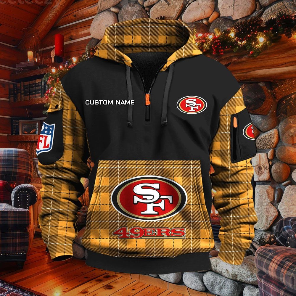 Sweat à capuche à demi-zip San Francisco 49ers – Image 9