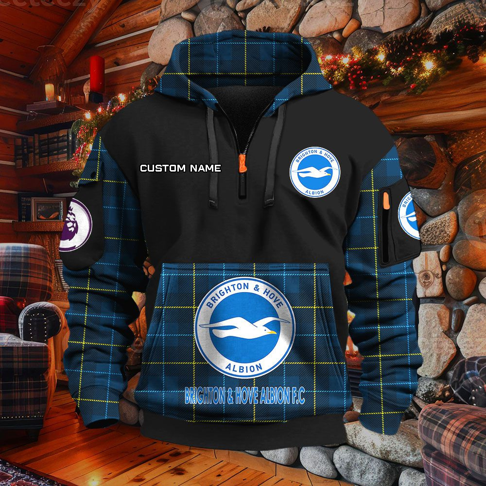 Sweat à capuche à demi-zip Brighton & Hove Albion – Image 3